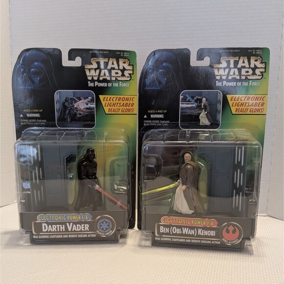 Kenner Star Wars Power of the Force Electronic Power F/X Darth Vader Kenobi New - Picture 1 of 12